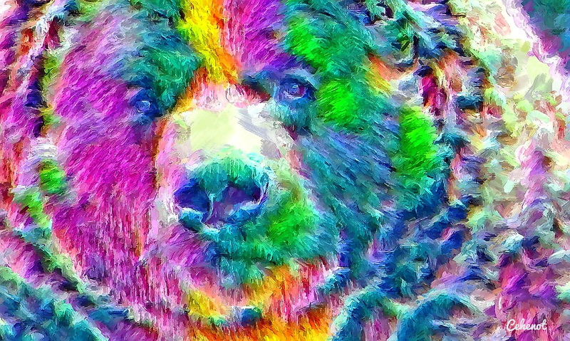 green color, no people, yellow, face, painting, creativity, animal, pink, art and craft, textured, vibrant color, animal themes, cehenot, day, colorful