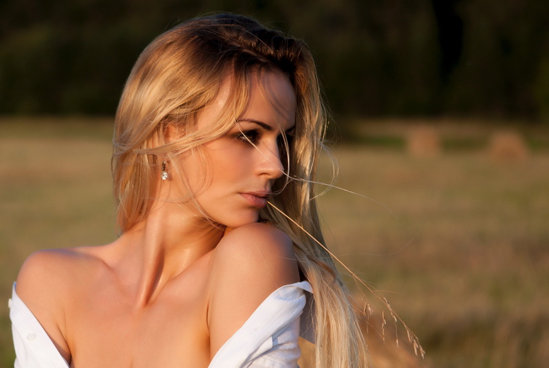 hairstyle, young adult, long hair, brown hair, model, Stas Svechnikov, beautiful woman, young women, outdoors, portrait, one person, bare shoulders, women