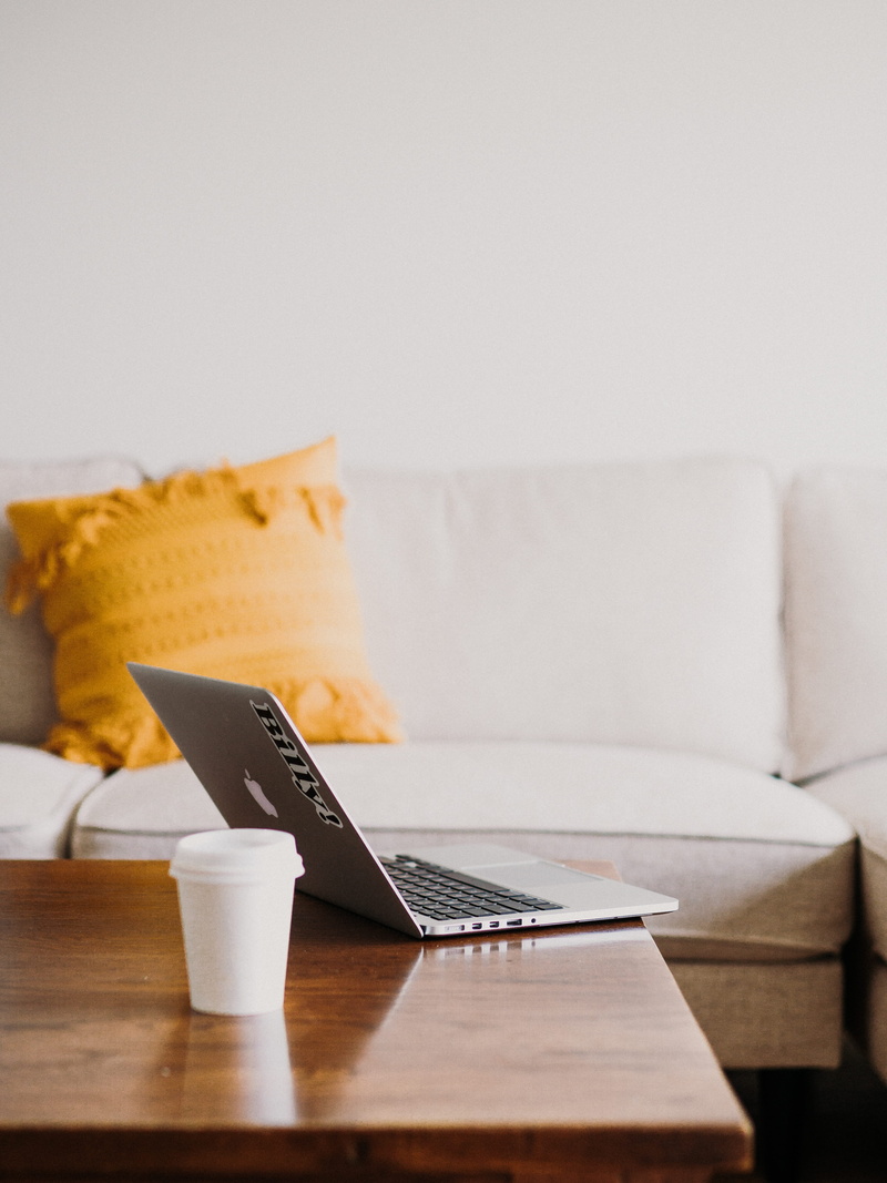 no people, drink, coffee, wireless technology, yellow pillow, plastic, domestic room, silver, tech, mug, furniture, cup, beach, communication, ocean, 4K