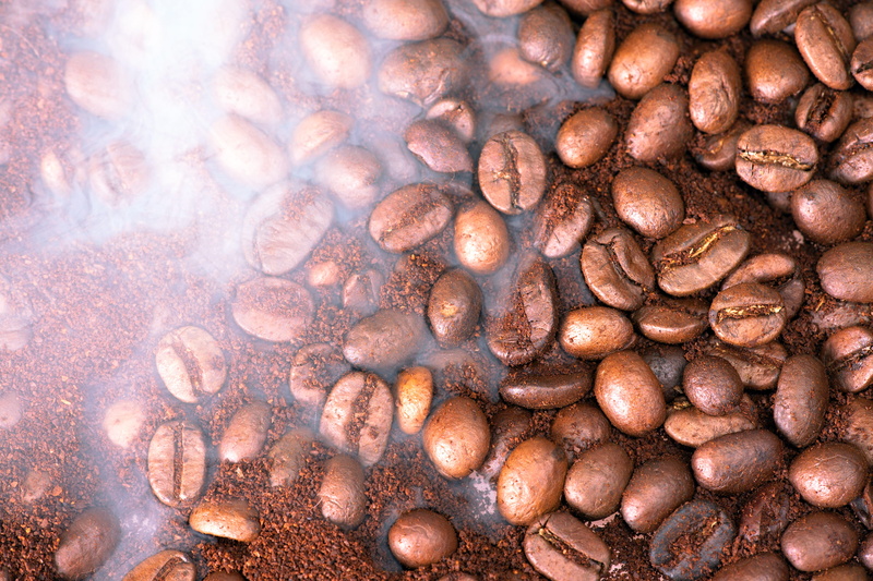 brewed, beans, morning, abstract, large group of objects, texture, natural, background, food and drink, crushed, smoke, close, no people, coffe, white