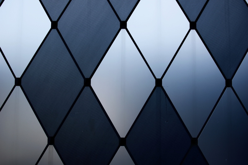 design, glass - Material, no People, reflection, building Exterior, shiny, geometric Shape, glass, metal, black Color, strength, fence, modern, backgrounds