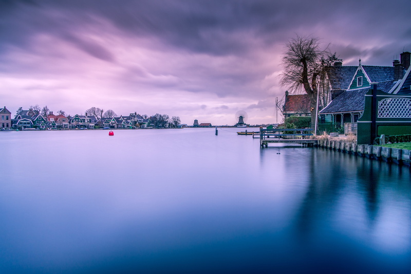 mills, morning, air, landscape, scenics - nature, cottages, winter, cold, house, built structure, tranquility, view, dutch landscape, outdoors, blue, architecture
