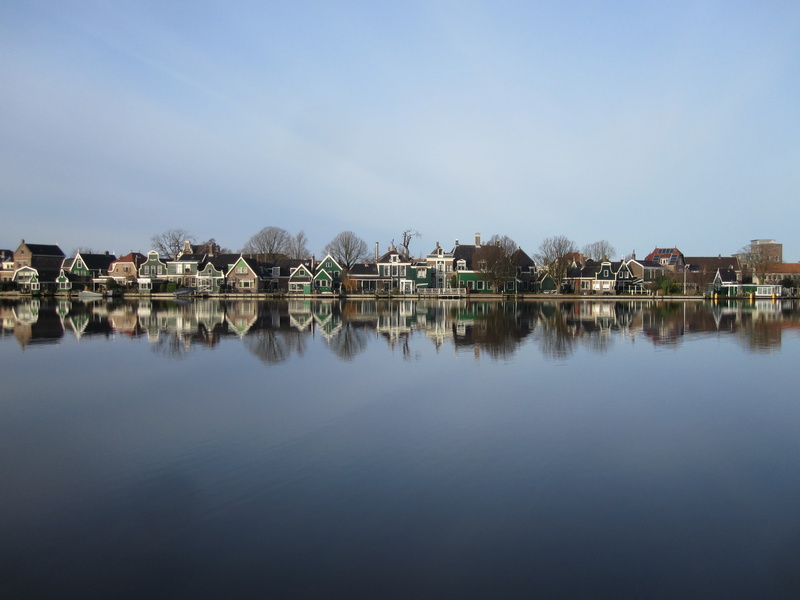 copy space, nature, reflection lake, 4K, reflection, landscape, architecture, sky, built structure, mills, day, blue, water, air, clogs, lake, no people