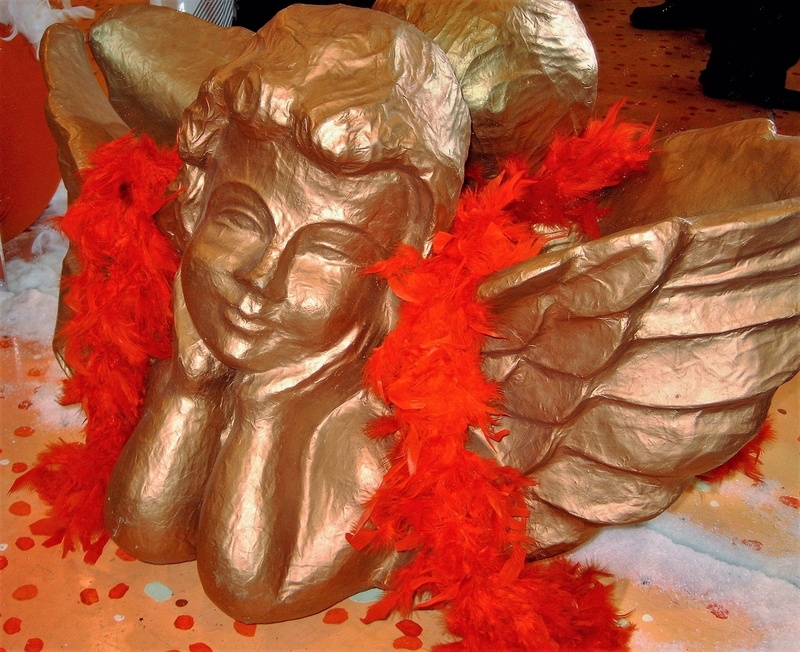 christmas figurines, multi colored, art and craft, gold, no people, close-up, costume, day, angel, carnival - celebration event, statue, representation
