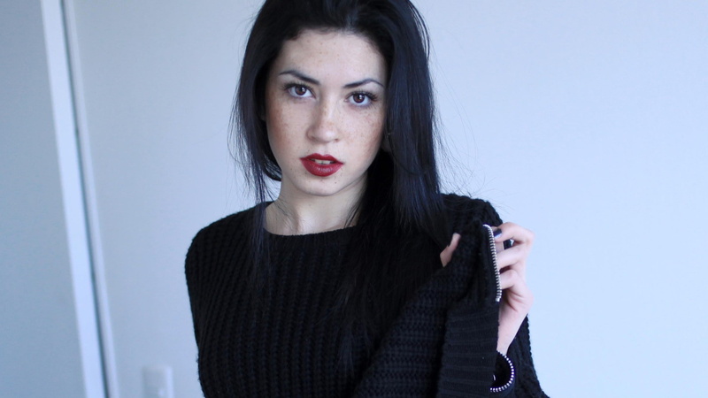 black, s, top, women, corduroy, hair, sleeve, suicide, cra suicide, cra, 1080P, crew, black hair, long, model, freckles, neck, sweater