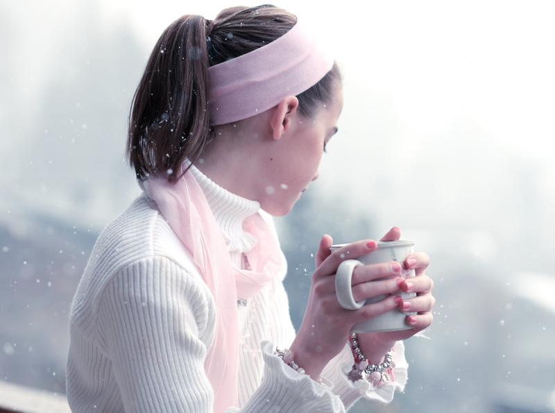 cold temperature, sweatshirt, 4K, headshot, Girl, day, snow, side view, warm clothing, white, one person, looking, women, clothing, corduroy, turtleneck