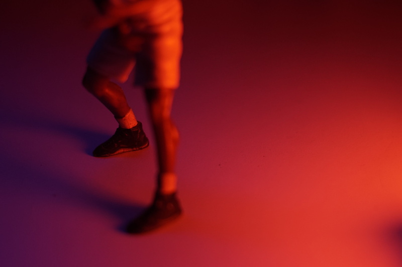 indoors, fashion, human body part, low section, legs, body part, red, high heels, basket, jordan, copy space, actionfigure, nike, one person, stage, human leg