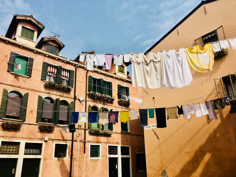 italy, building, shorts, urban, laundry, clothes, sky, apparel, building exterior, 4K, concrete, outdoors, window, curtain, residential district, daytime