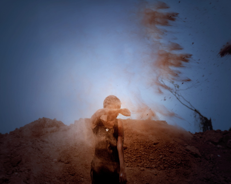 hidding, tank, burning, art, campfire, standing, hide, flame, leisure activity, environment, mountain, camping, lifestyles, sand in face, covering, black