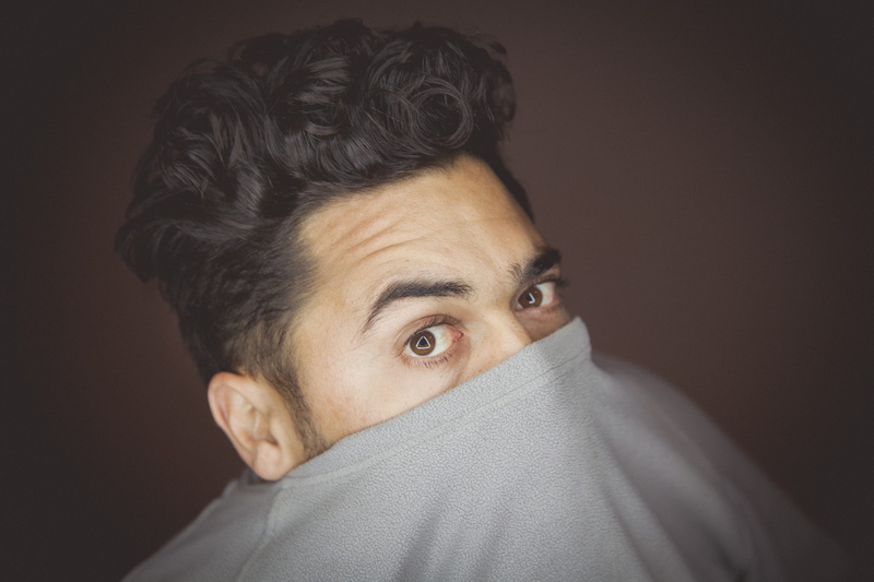 people, 5K, young, unrecognizable person, crew, eyebrow, one person, indoors, studio, close up, male, khemis miliana, adult, covering, curly hair, neck