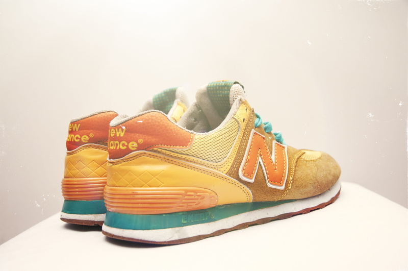 casual, pair, personal accessory, nike, brown, shoe, new balance, sneakerhead, clothing, leather, white background, studio shot, orange color, protection