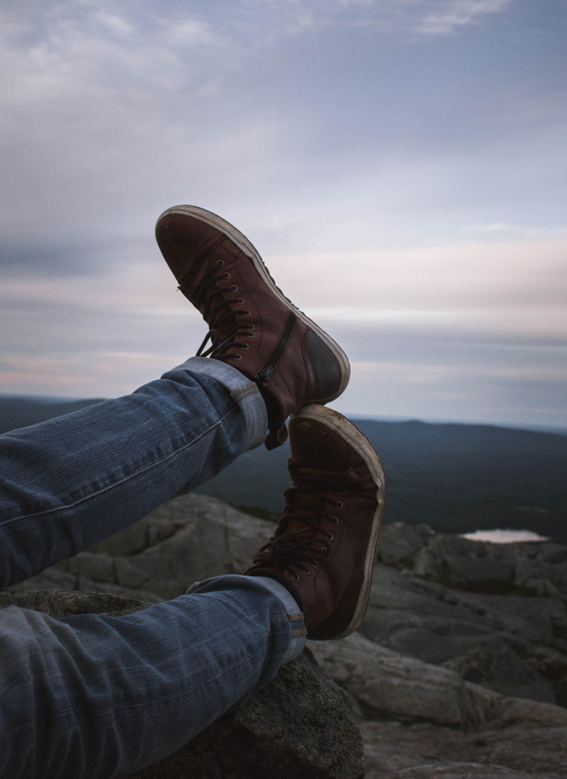 footwear, building, boots, jeans, wearing, adventure, human, lifestyles, denim, body part, rope bridge, low section, pair, leisure activity, relaxation