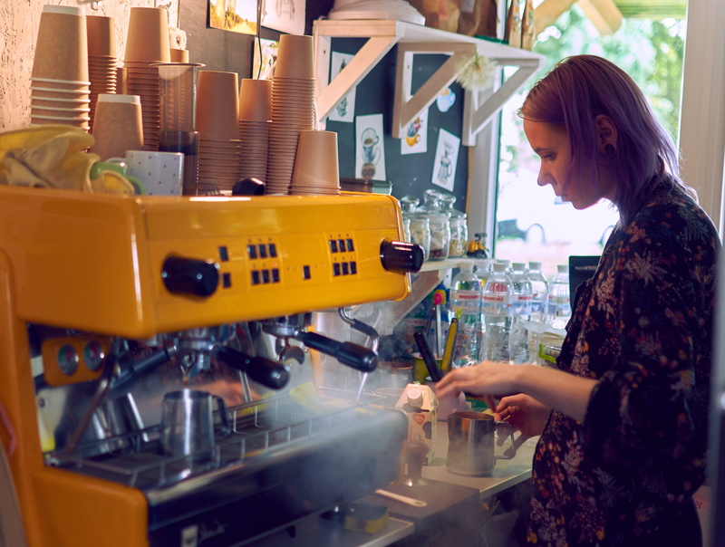 kiev, girl, real people, standing, retail, adult, holding, indoors, barista, coffee shop, business, one person, young women, smiling, caffe, women, hairstyle