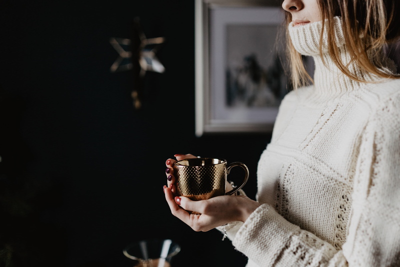 clothing, sweater, 4K, young adult, young women, woman, hot drink, girl, warm clothing, playing, holding, finely, winter, hairstyle, drink, cup, young