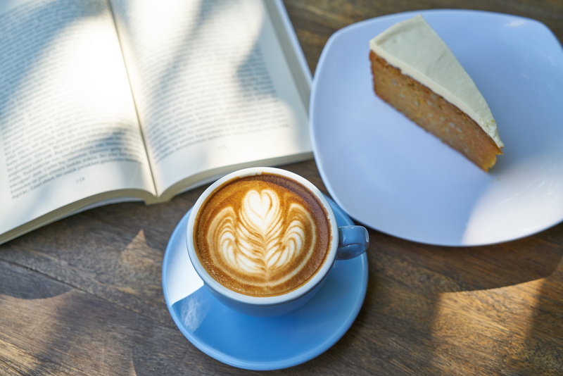 beside, good morning, food photo, photography, pen, cappuccino, cafe, saucer, table, cake, Caffeine, breakfast, hot drink, high angle view, coffee cup