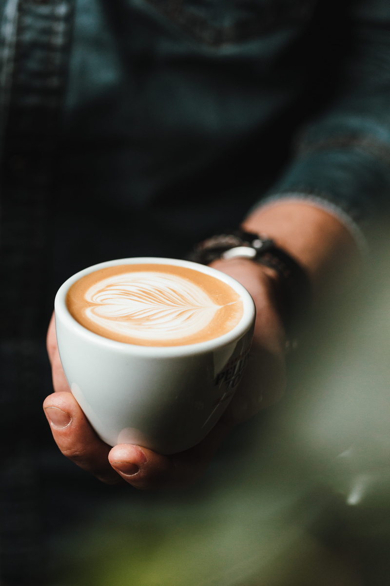 indoors, frothy drink, cup, mug, crockery, coffee, latte, one person, 4K, hand, human hand, refreshment, holding, hot drink, coffee cup, food and drink