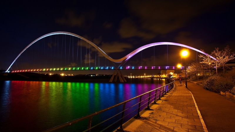 Landscapes, town, art, hd, architecture, city, bridges, x, skyline, rainbow, cityscapes, 1080P, bridge
