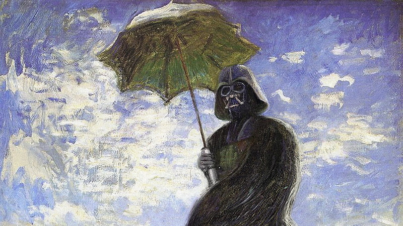 vader, 1080P, wars, entertainment, oil painting, oil, Star Wars, Darth Vader, art, darth, star, painting, artwork, funny, hd, umbrellas