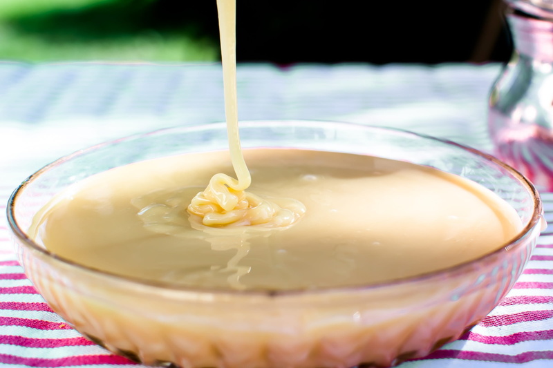 household equipment, glass bowl, food, wellbeing, clear, asian food, close-up, bake, ray, milk, condensed, shell, indoors, sweetened condensed milk, tablecloth
