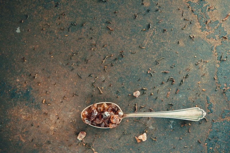 leftovers, metal, nut, spoon, healthy eating, 4K, sugar candy, plant part, crystals, kitchen utensil, high angle view, tee, sweeteners, sugar, directly above