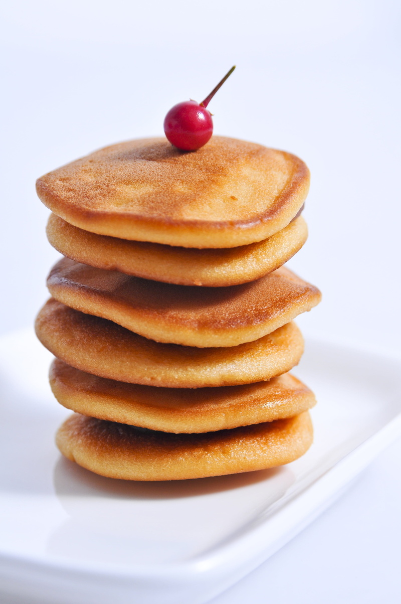 pancake, freshness, dorayaki, cherry, cookie, food And Drink, ready-to-eat, unhealthy eating, stack, red, fruit, snacks, delicious, white background, no People