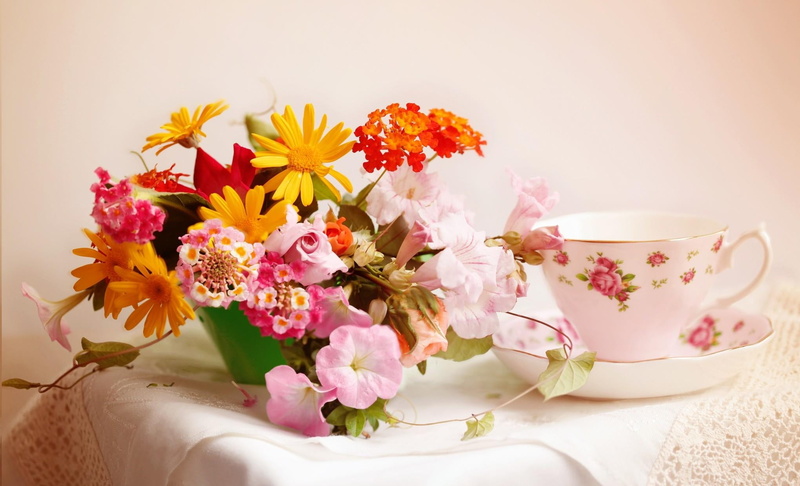 wood - Material, season, food and drink, table cloth, fragility, 1080P, tray, flower Head, romance, bunch of flowers, flower, flowers, nature, indoors