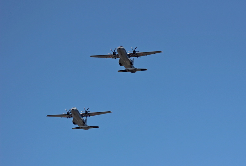 military, on the move, mid-air, outdoors, airplane, blue, plane, the plane, sync, the military, clear sky, airfare, flying, sky, aviation, nature, day