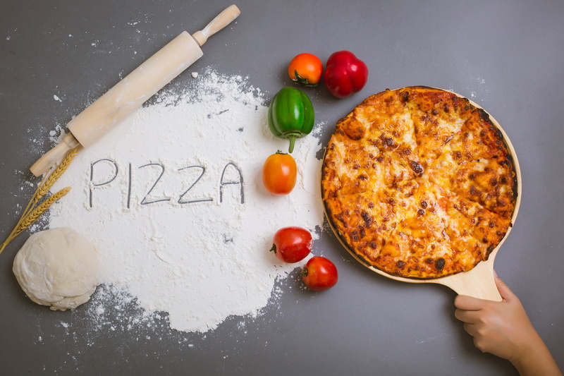 vegetables, rolling pin, 5K, flour, cakes, pizza, cheese, hand, the dough