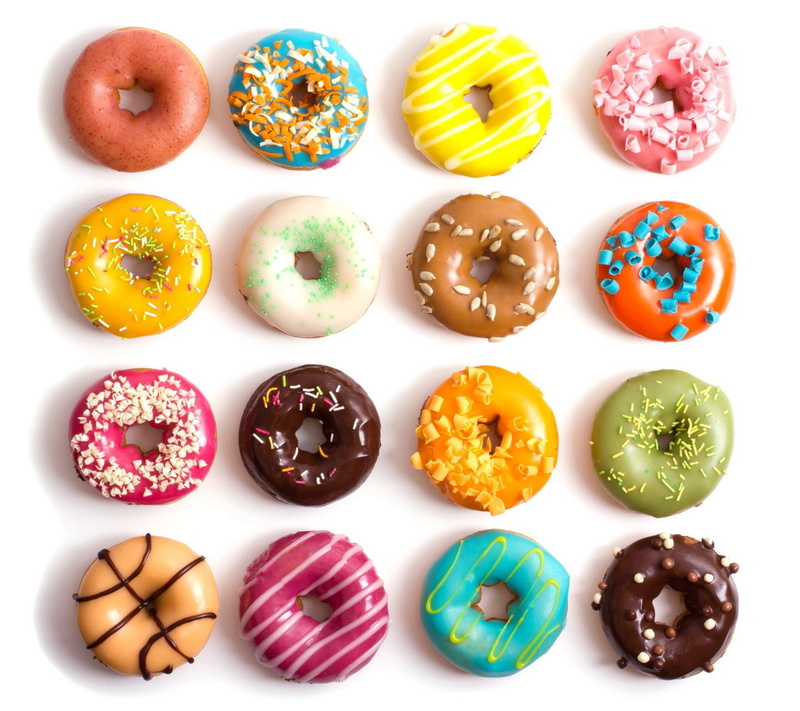 large group of objects, dessert, studio shot, no people, colorful, choice, multi colored, snack, unhealthy eating, digital composite, directly above, 720P