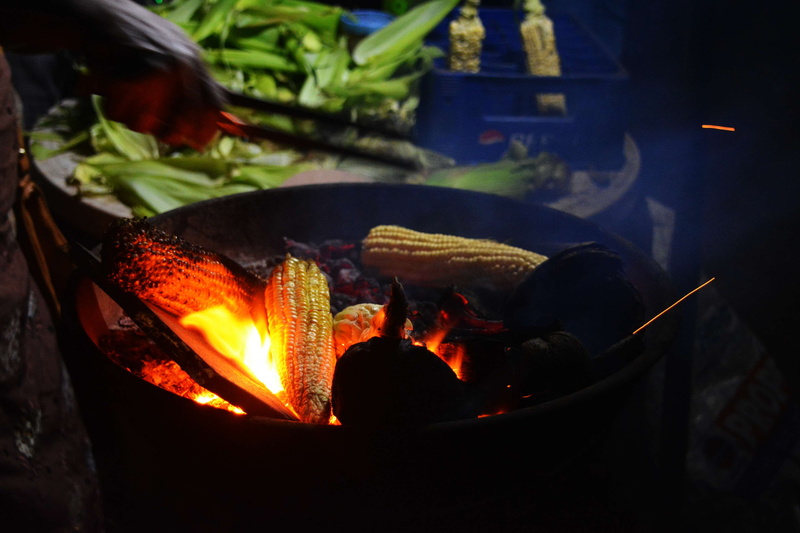 barbecue, corn, preparation, 4K, dark, freshness, close-up, event, nature, goa, burn, flame, heat - temperature, cook, food, wood, bonfire, campfire, no people