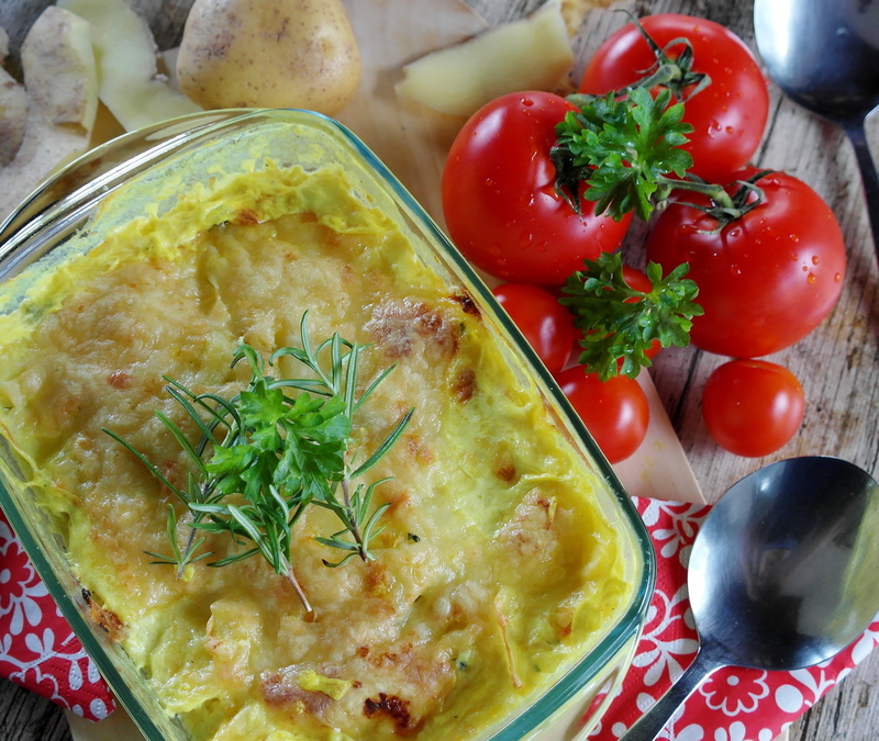 freshness, prepare, cilantro, healthy eating, ingredients, fruit, garnish, tomato, potato casserole, close-up, no people, still life, 2K, casserole, meal