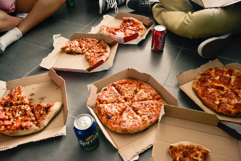 snack, floor, midsection, assorted, coke, real people, leisure activity, tray, unhealthy eating, high angle view, lifestyles, soda, unrecognizable person