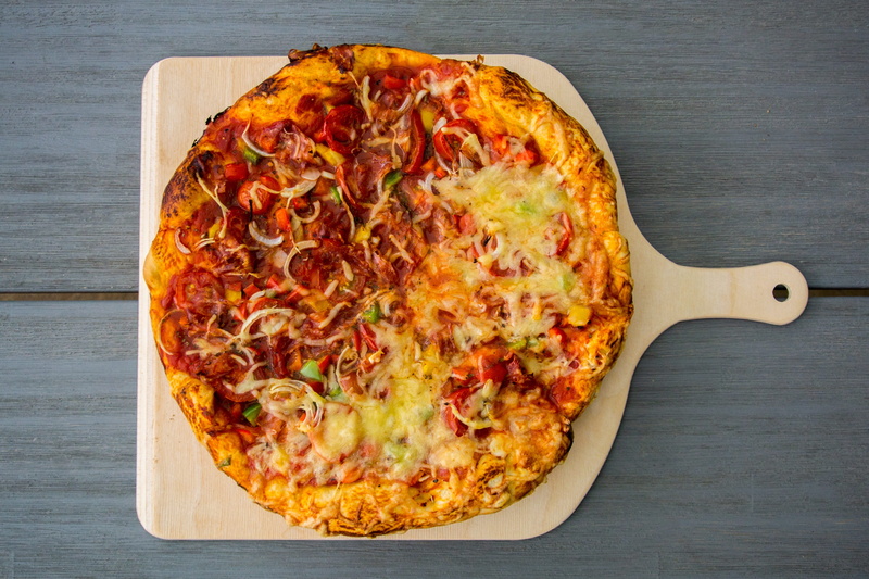 ready-to-eat, freshness, vegetable, table, kitchen utensil, grill, bake, no people, 4K, dairy product, food and drink, temptation, bbq pizza, eat, still life