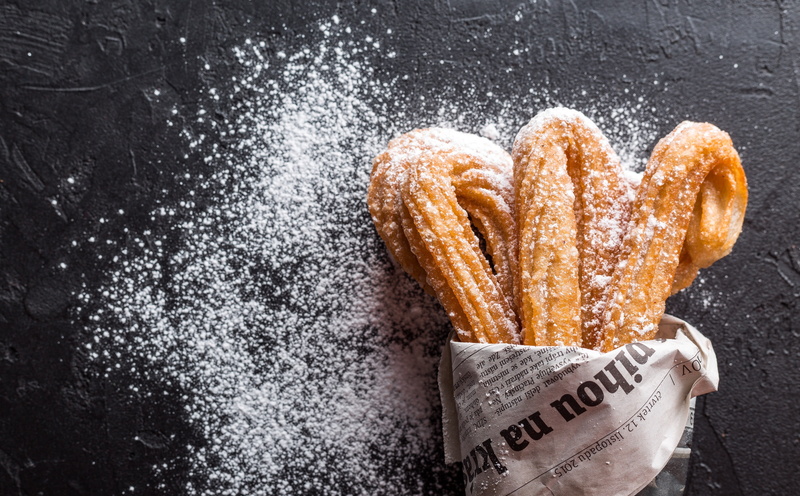 confectionery, text, Churros, delicious, Snack, bake, positive emotion, copy space, paper, Food and Drink, still life, baked, flour, heart shape, dessert
