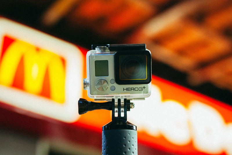 handheld, digital camera, focus, technology, filming, camera, camera - photographic equipment, gear, waterproof, canon, gopro, tripod, red, activity, fastfood