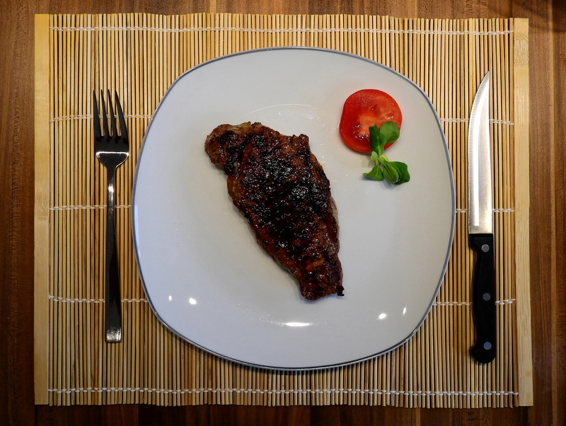 roasted, grilled, fork, lunch, healthy eating, tomato, beef, preparation, close-up, red meat, dinner, kitchen utensil, indoors, salad, make, eating utensil