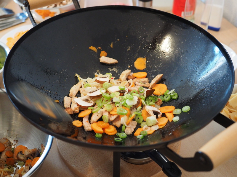 mushrooms, domestic room, court, indoors, preparing food, stove, kitchen, high angle view, close-up, sliced, frying pan, no people, wok, vegetables, wellbeing