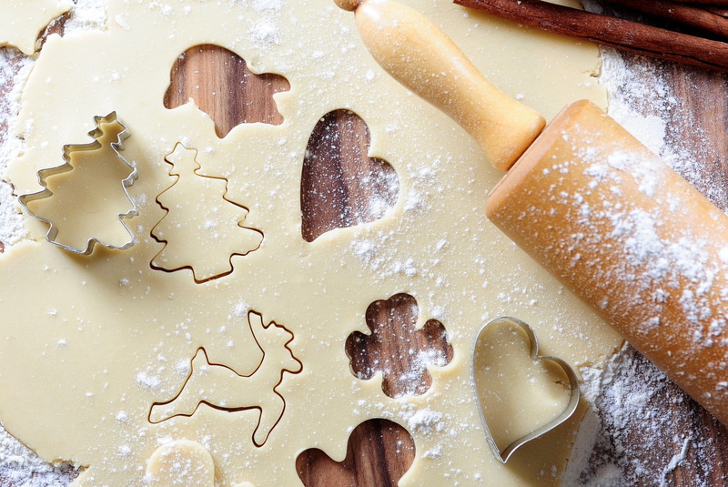 pin, food and drink, indoors, still life, rolling, shape, 1080P, the dough, Merry Christmas, cookie, rolling pin, sweet food, Christmas, preparation, freshness