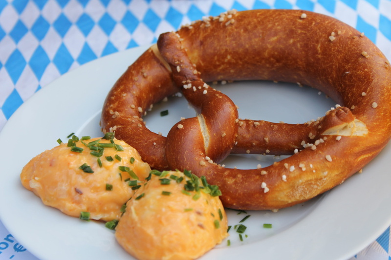 Obatzda, snack, plate, 4K, no people, ready-to-eat, freshness, flat, Vespers, close-up, lay, table, Pretzel, still life, unhealthy eating, focus on foreground