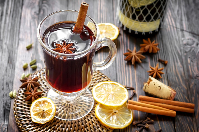 mulled wine, cinnamon, 4K, star anise, lemon, Anis, wine, sticks, winter, spices, drink