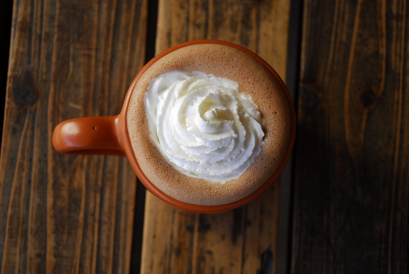 no people, 4K, cream, directly above, freshness, whipped, coffee cup, hot drink, wood - material, food, coffee - drink, close-up, delicious, milk, temptation
