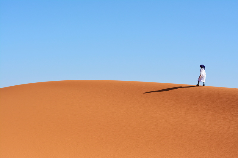 loneliness, horizontal, remote, arid climate, environment, copy space, outdoors, sky, sand dune, one person, nature, landscape, desert, 5K, more hot, trip
