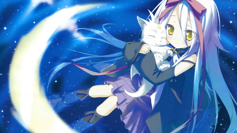 1080P, anime, yellow eyes, Mare S. Ephemeral, anime girls, open mouth, sitting, long hair, blonde, Hoshizora no Memoria