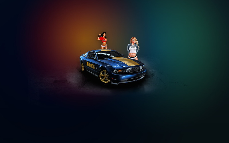 girls, mustang, 720P, amp