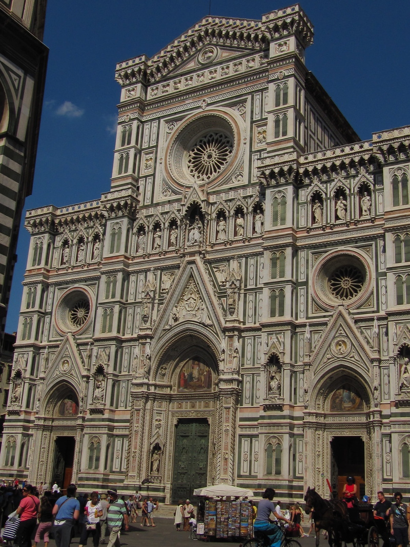 built structure, florence, arch, sky, spirituality, religion, facade, dom, santa maria dei fiori, belief, group of people, real people, women, building