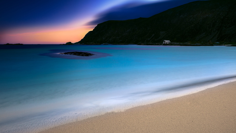 Norway, tranquil scene, power in nature, non-urban scene, sky, scenics - nature, mountain, coastline, motion, nature, sand, sea, no people, outdoors, cloud - sky