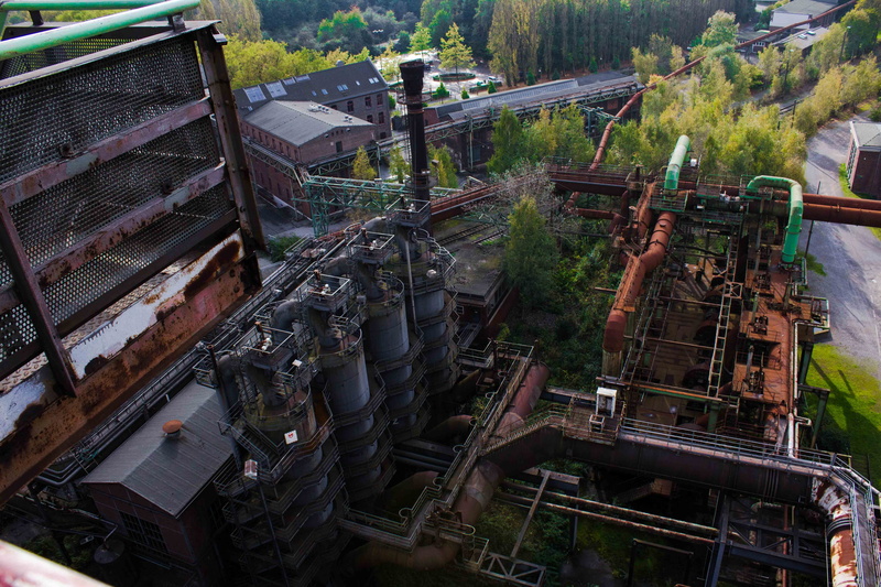 duisburg, decline, aerial, sky shot, drone, demolished, metal factory, rusty, bad condition, no people, 5K, high, ruined, obsolete, metal, drone shot factory
