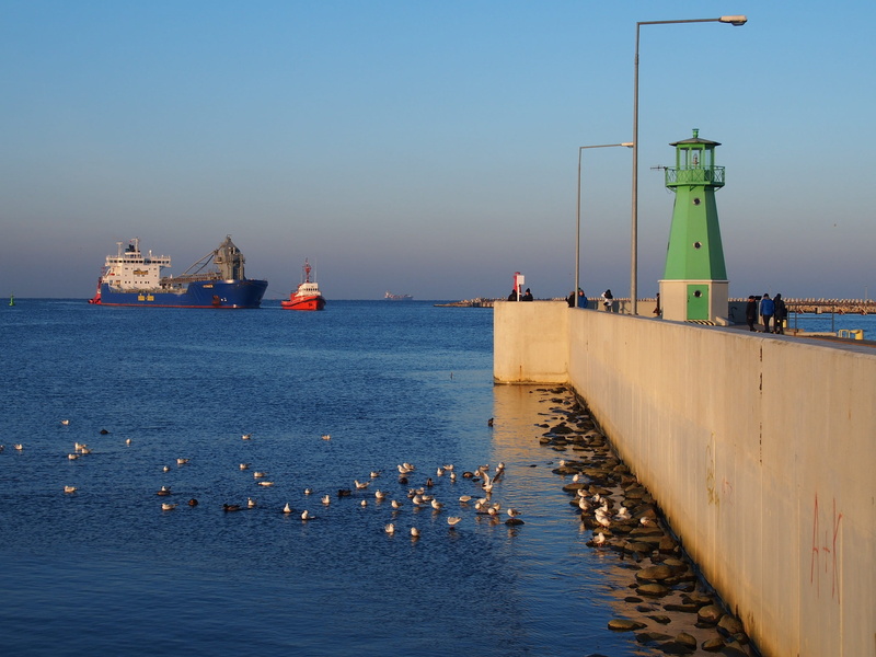 poland, building exterior, group of animals, waterfront, transportation, outdoors, built structure, lantern, animals in the wild, architecture, mode of transportation