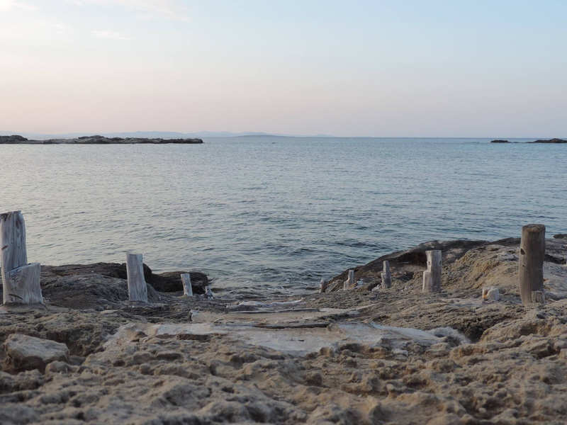 summer, horizon over water, beauty in nature, sunset, landscape, wood - material, formentera, land, sea, tranquil scene, sand, tranquility, scenics - nature