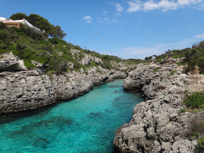 plant, beauty in nature, menorca, turquoise colored, day, landscape, rock, blue, mediterranean, tranquil scene, solid, formation, sea view, recovery, island